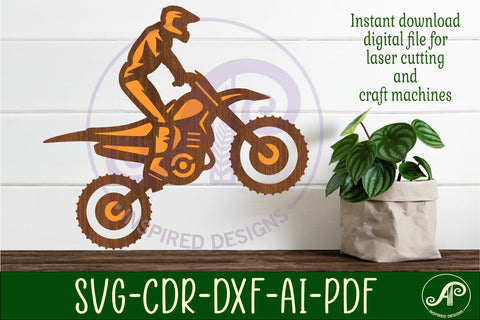 Motocross sign svg laser cut file SVG APInspireddesigns 