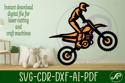Motocross sign svg laser cut file SVG APInspireddesigns 