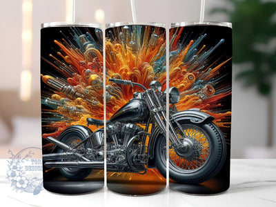 Motorbike 20oz Skinny Tumbler, Motorcycle Tumbler Png, Straight & Tapered Tumbler Wrap, Instant Digital Download Sublimation ToriDesigns 