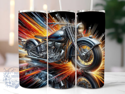 Motorbike 20oz Skinny Tumbler, Motorcycle Tumbler Png, Straight & Tapered Tumbler Wrap, Instant Digital Download Sublimation ToriDesigns 