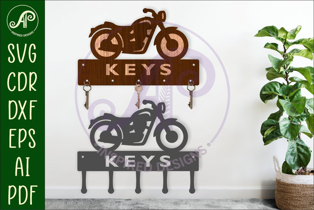 Motorbike Key holder designs SVG APInspireddesigns 