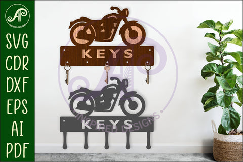 Motorbike Key holder designs SVG APInspireddesigns 