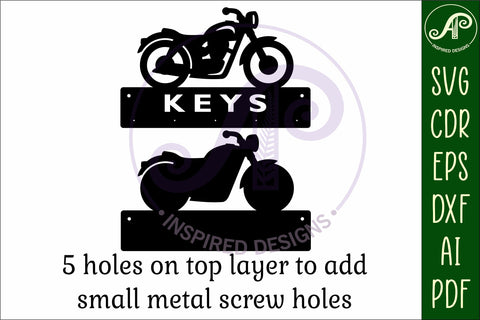 Motorbike Key holder designs SVG APInspireddesigns 