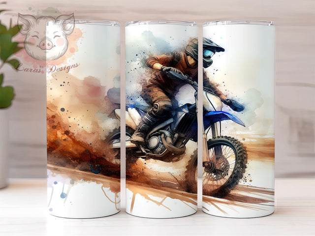Motorcycle 20oz Tumbler Png, Straight & Tapered Tumbler Png, Dirt Bike Tumbler Png, Digital Download PNG Sublimation Lara' s Designs 