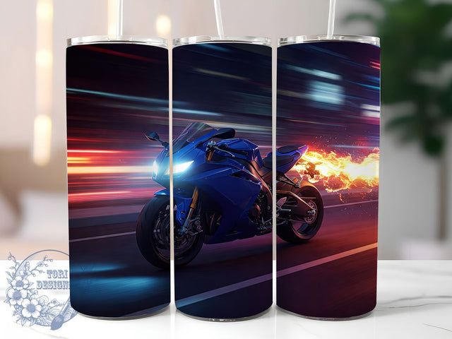 Motorcycle Bike Sports Tumbler, Bike Sports Tumbler, 20oz Sublimation Wrap, Biker Gift Tumbler, Motorcycle Fan Tumbler, Seamless Bike Wrap, Sports Motorcycle Design Sublimation ToriDesigns 