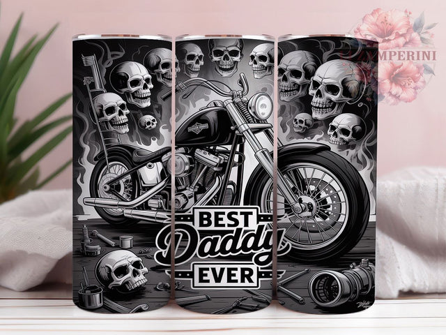 Motorcycle Dad Best Daddy Ever Biker Tumbler, Best Daddy Ever Wrap, 20oz Dad Tumbler, Biker Dad Gift, Father’s Day Tumbler, Dad Life Tumbler Wrap, Cool Dad Tumbler Design Sublimation Li Zamperini 