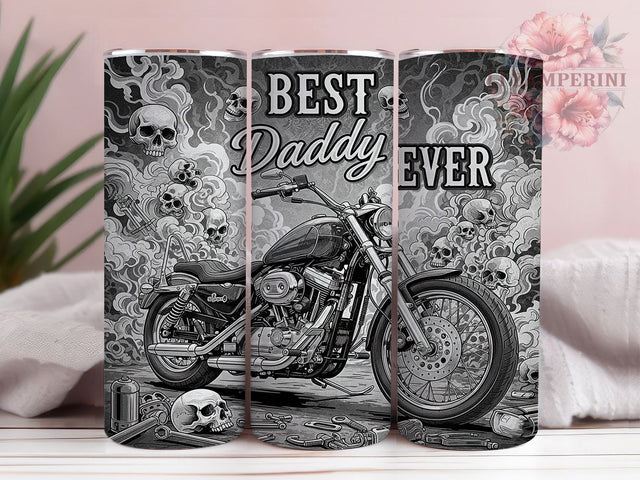 Motorcycle Dad Best Daddy Ever Biker Tumbler, Best Daddy Ever Wrap, 20oz Dad Tumbler, Biker Dad Gift, Father’s Day Tumbler, Dad Life Tumbler Wrap, Cool Dad Tumbler Design Sublimation Li Zamperini 