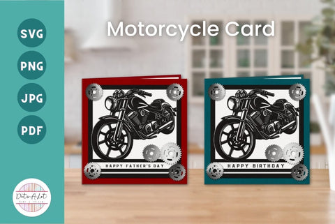 Motorcycle Father's Day and Birthday Card 3D SVG 3D Paper Dots-A-Lot 