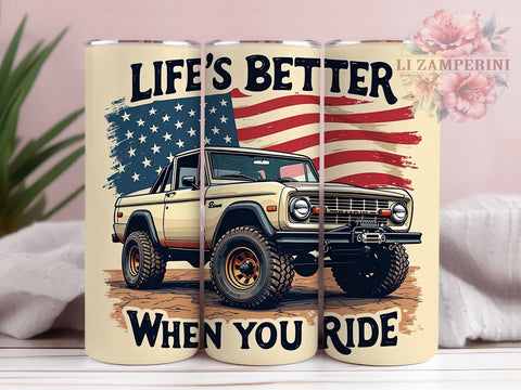 Motorcycle Tumbler, Biker Drinkware, Riding Mug, Life is Better Tumbler, 20oz Sublimation Wrap, Adventure Cup, Biker Gift Sublimation Li Zamperini 