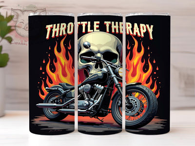 Motorcycle Tumbler, Throttle Therapy, 20oz Tumbler Wrap, Biker Gift, Motorcycle Decor, Riding Enthusiast, Custom Tumbler Sublimation Lara' s Designs 