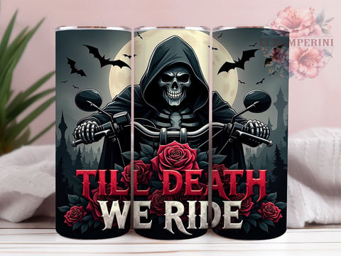 Motorcycle Tumbler, Till Death We Ride, Sublimation Wrap, Biker Gift, 20oz Tumbler, Riding Decor, Motorcycle Lover Sublimation Li Zamperini 
