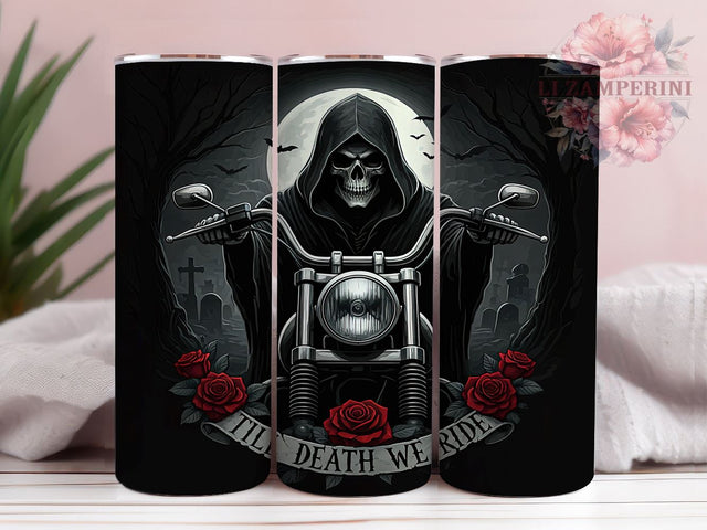 Motorcycle Tumbler, Till Death We Ride, Sublimation Wrap, Biker Gift, 20oz Tumbler, Riding Decor, Motorcycle Lover Sublimation Li Zamperini 