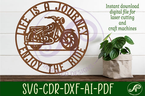 Motorcycle wall sign, SVG file. vector file SVG APInspireddesigns 