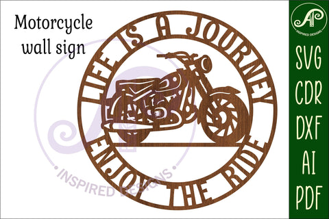 Motorcycle wall sign, SVG file. vector file SVG APInspireddesigns 