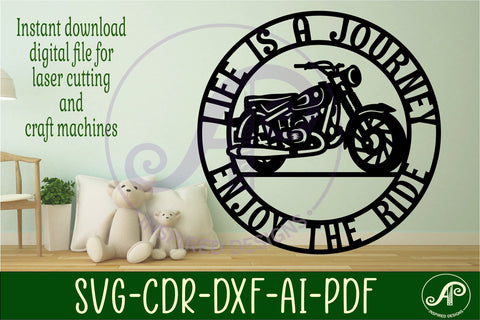 Motorcycle wall sign, SVG file. vector file SVG APInspireddesigns 