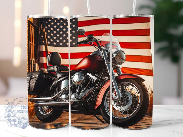 Motorcycle Wrap Tumbler, 20oz American Tumbler Wrap, Straight & Tapered Tumbler Wrap, Motorcycle Tumbler PNG, Motorcycle Sublimation Tumbler Sublimation ToriDesigns 