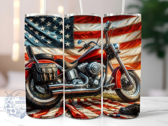 Motorcycle Wrap Tumbler, 20oz American Tumbler Wrap, Straight & Tapered Tumbler Wrap, Motorcycle Tumbler PNG, Motorcycle Sublimation Tumbler Sublimation ToriDesigns 