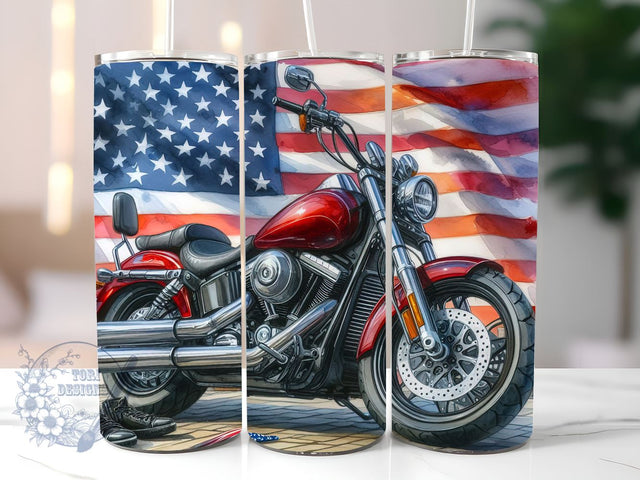 Motorcycle Wrap Tumbler, 20oz American Tumbler Wrap, Straight & Tapered Tumbler Wrap, Motorcycle Tumbler PNG, Motorcycle Sublimation Tumbler Sublimation ToriDesigns 