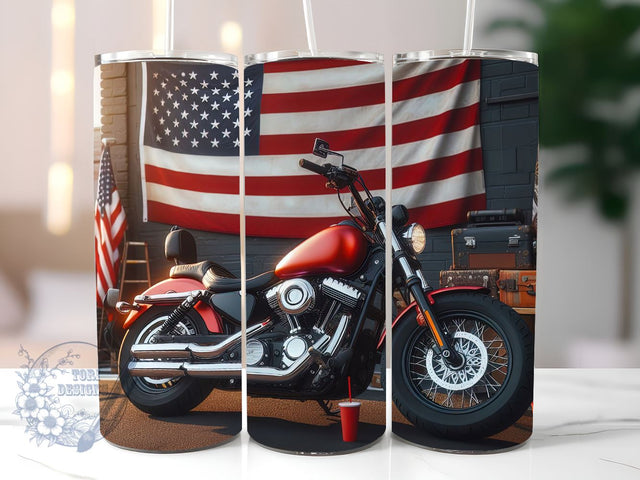 Motorcycle Wrap Tumbler, 20oz American Tumbler Wrap, Straight & Tapered Tumbler Wrap, Motorcycle Tumbler PNG, Motorcycle Sublimation Tumbler Sublimation ToriDesigns 