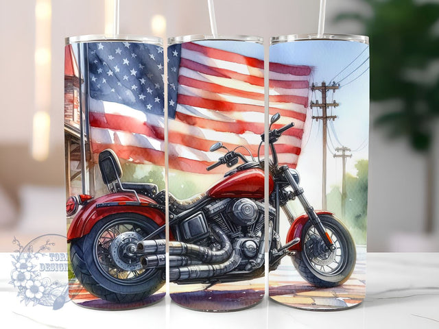 Motorcycle Wrap Tumbler, 20oz American Tumbler Wrap, Straight & Tapered Tumbler Wrap, Motorcycle Tumbler PNG, Motorcycle Sublimation Tumbler Sublimation ToriDesigns 