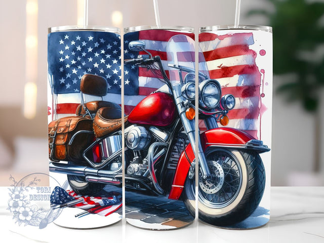 Motorcycle Wrap Tumbler, 20oz American Tumbler Wrap, Straight & Tapered Tumbler Wrap, Motorcycle Tumbler PNG, Motorcycle Sublimation Tumbler Sublimation ToriDesigns 
