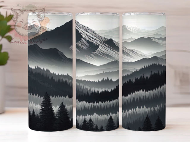 Mountain 20 oz Skinny Tumbler Sublimation Design, Straight & Tapered Tumbler Png, Vintage Retro Pine Trees Tumbler Png, Digital Download PNG Sublimation Lara' s Designs 