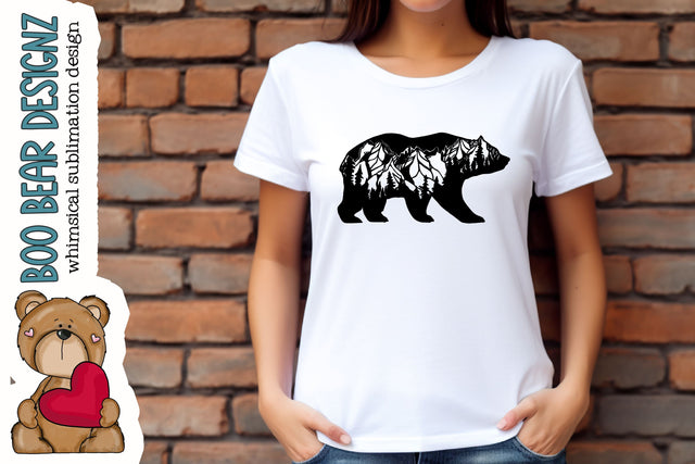 Mountain Bear Clipart Sublimation Boo Bear Designz 