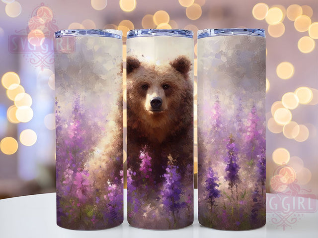 Mountain Bear Nature Tumbler Wrap, Mountain Animal Art, Forest Creature Cup, Wildlife Pattern Gift, Bear Lover Present, Wilderness Tumbler, Nature Beast Wrap Sublimation SvggirlplusArt 