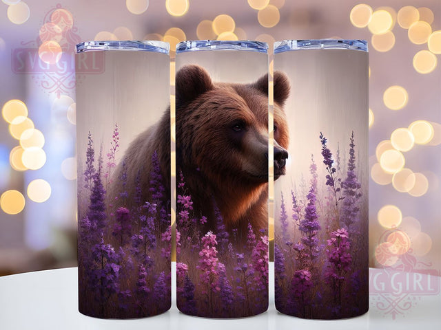 Mountain Bear Nature Tumbler Wrap, Mountain Animal Art, Forest Creature Cup, Wildlife Pattern Gift, Bear Lover Present, Wilderness Tumbler, Nature Beast Wrap Sublimation SvggirlplusArt 