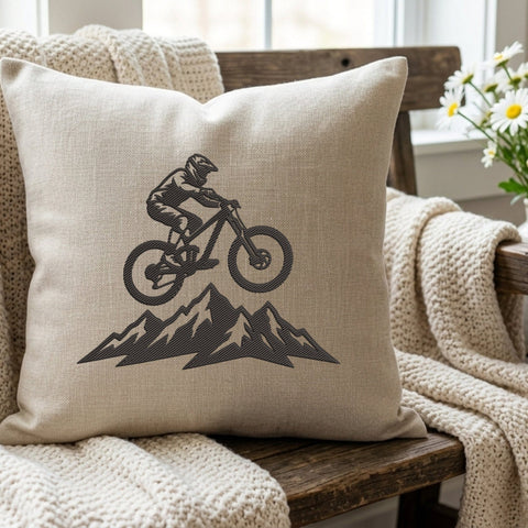 Mountain Biking Embroidery Design – MTB Cyclist Mountain Bike Adventure Sports Machine Embroidery File Embroidery/Applique DESIGNS PatternFeed8 