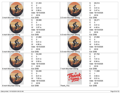 Mountain Biking Embroidery Design – Retro Sunset MTB Cyclist Adventure Mountain Bike Machine Embroidery File Embroidery/Applique DESIGNS PatternFeed8 