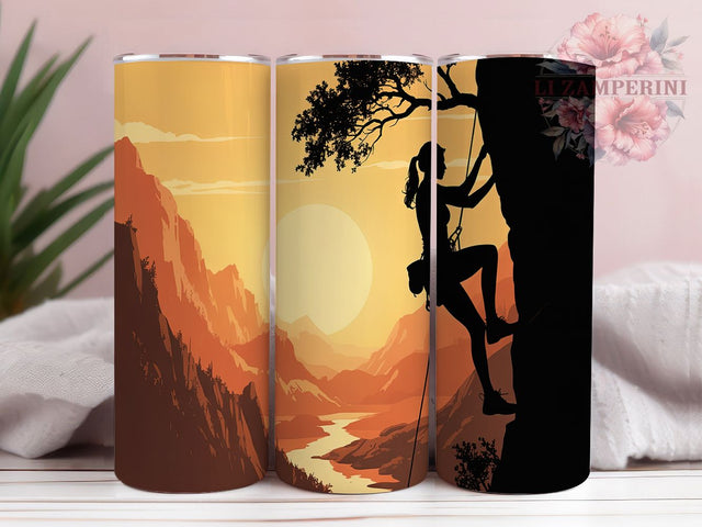 Mountain Climbing Girl Power Tumbler, Rock Climber Cup, Female Athlete Present, Mountain Sport Design, Adventure Woman Gift, Climbing Life Tumbler, Boulder Girl Cup Sublimation Li Zamperini 