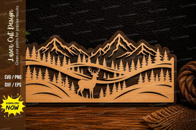 Mountain Deer Valley Laser Cut Svg Design SVG Regulrcrative 