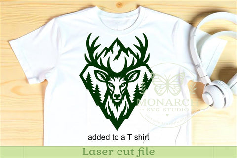Mountain Deer Wall Art SVG, Rustic Buck Laser Cut File, Wood SVG APInspireddesigns 