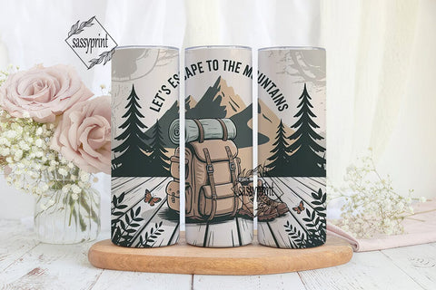 Mountain Escape 20oz Tumbler Wrap Sublimation sassyprint 