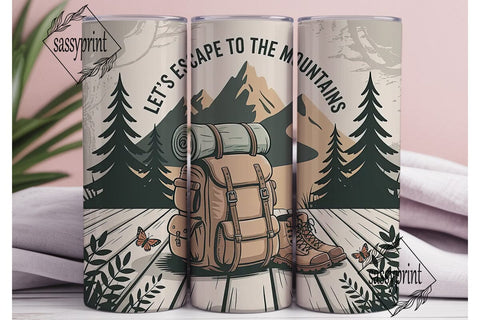 Mountain Escape 20oz Tumbler Wrap Sublimation sassyprint 