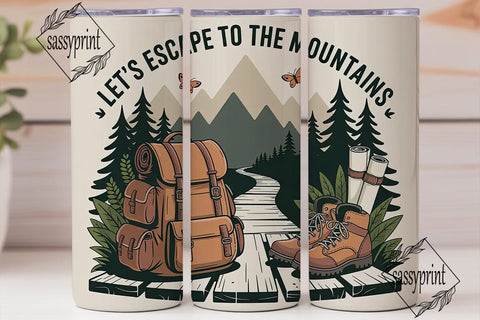 Mountain Escape 20oz Tumbler Wrap Sublimation sassyprint 