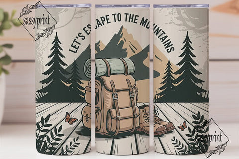 Mountain Escape 20oz Tumbler Wrap Sublimation sassyprint 