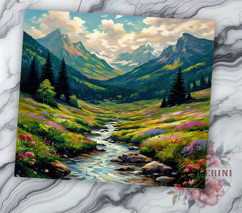 Mountain Forest Landscape 20oz Tumbler, Forest Landscape Design, Nature Sublimation Tumbler, 20oz Tumbler, Outdoor Drinkware, Hiking Gift, Scenic Nature Wrap Sublimation Li Zamperini 