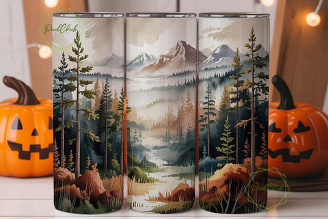 Mountain Forest Landscape 20oz Tumbler Sublimation PixelChick 