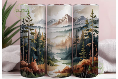 Mountain Forest Landscape 20oz Tumbler Sublimation PixelChick 