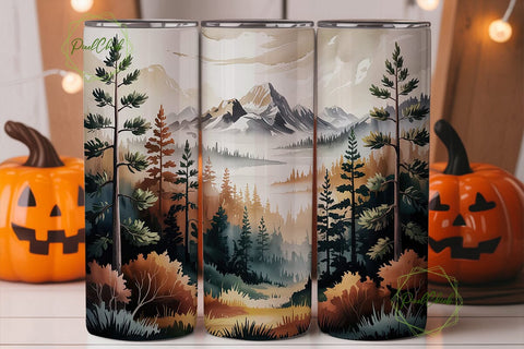 Mountain Forest Landscape 20oz Tumbler Sublimation PixelChick 