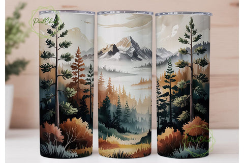 Mountain Forest Landscape 20oz Tumbler Sublimation PixelChick 
