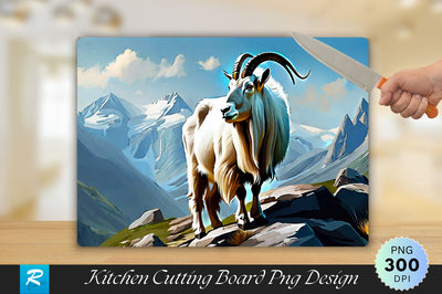 Mountain Goat Background Cutting Board Sublimation Regulrcrative 