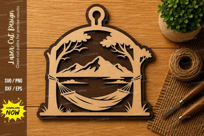 Mountain Lake Ornament Laser Cut SVG File SVG Regulrcrative 