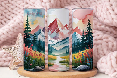 Mountain Landscape 20oz Tumbler Wrap Sublimation DesignSVG 