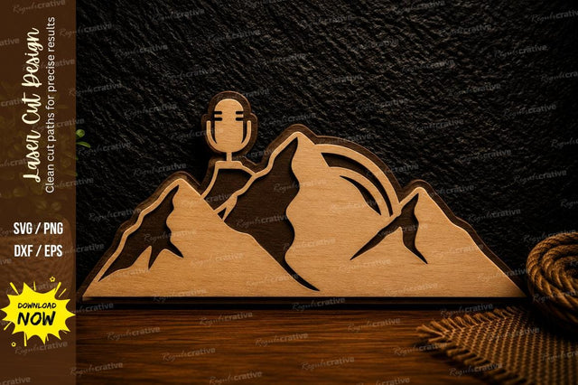 Mountain Landscape Laser Cut Svg Design SVG Regulrcrative 