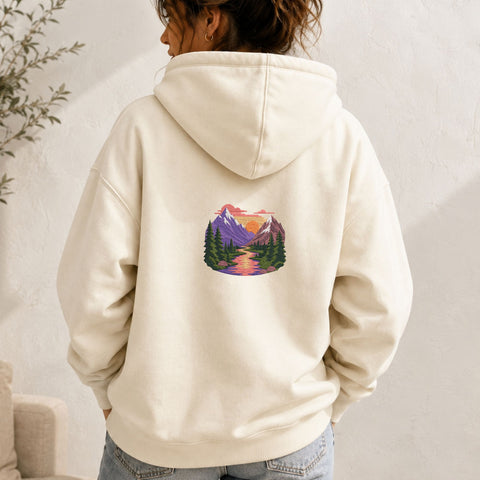 Mountain Landscape Machine Embroidery Design – Nature Forest River Sunset Embroidery File Embroidery/Applique DESIGNS PatternFeed8 