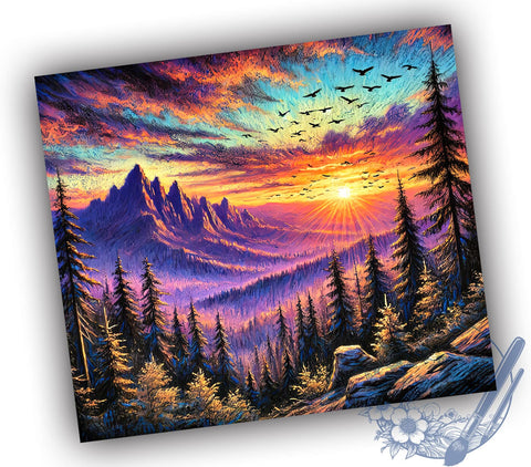 Mountain Landscape Nature Tumbler, Landscape Design, 20oz Tumbler Wrap, Nature Sublimation, Outdoor Adventure Gift, Scenic Tumbler, Hiking Decor Sublimation ToriDesigns 