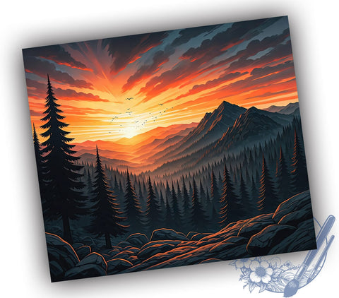 Mountain Landscape Nature Tumbler, Landscape Design, 20oz Tumbler Wrap, Nature Sublimation, Outdoor Adventure Gift, Scenic Tumbler, Hiking Decor Sublimation ToriDesigns 